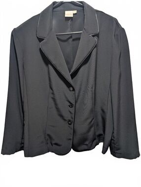 CLEO Black Tailored Career Blazer Jacket Women's Plus Size 18 Three Button Work